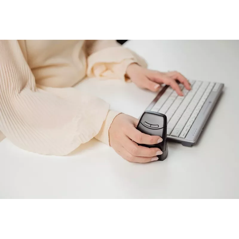 BakkerElkhuizen DXT 3 myš bezdrôtová, obojručná, optická, RF Wireless, 2400 DPI, čierna