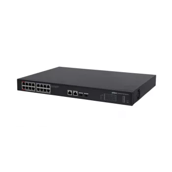 Dahua Technology PoE DH-PFS3220-16GT-190 sieťový switch Unmanaged L2 Gigabit Ethernet (10/100/1000) Power over Ethernet (PoE) 1U čierna