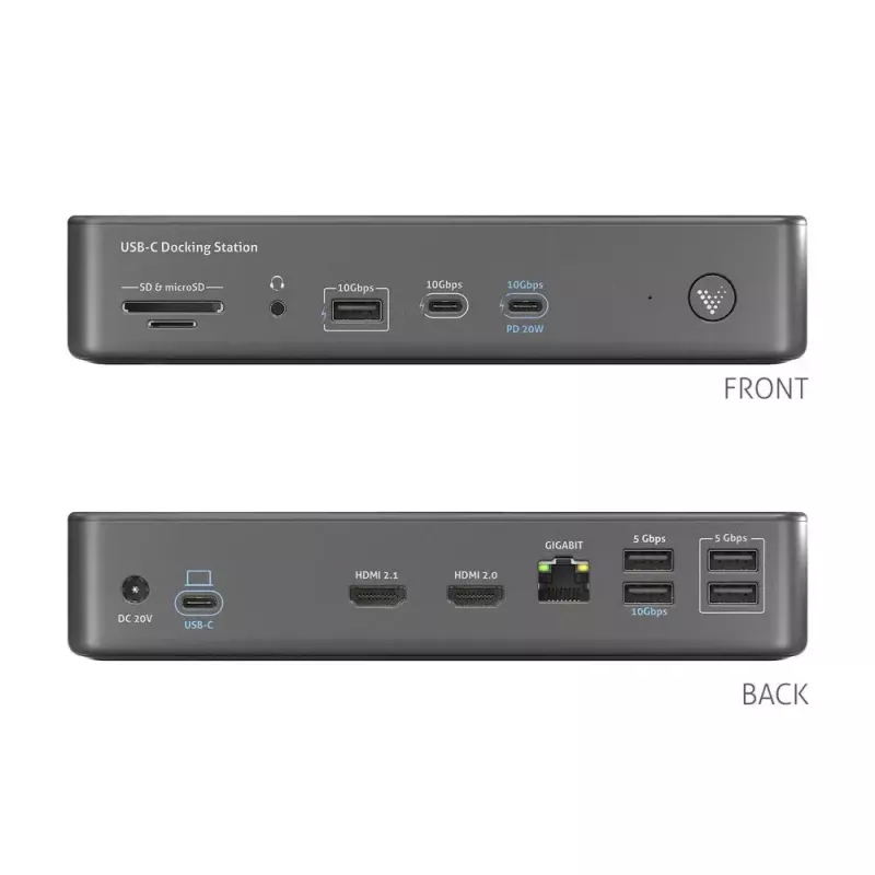 Laptop dock PureLink VL-D200 káblový sivá USB Power Delivery HDMI 2.0