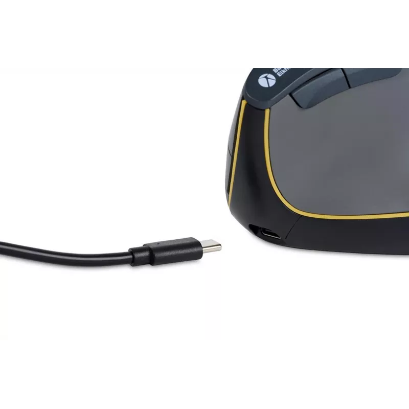 BakkerElkhuizen FastForward myš, pravácka, vertikálny dizajn, optická, RF Wireless + Bluetooth + USB Type-C, 500 DPI, sivá