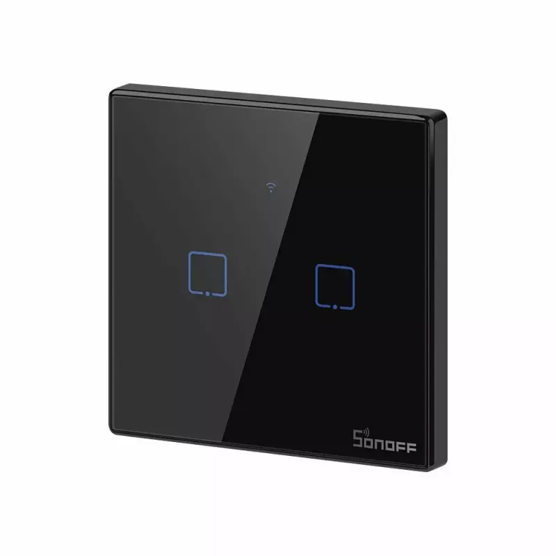 Dotykový vypínač Sonoff T3 EU TX WiFi RF 433 2-kanálový – nástenný smart vypínač, EU dotykový panel