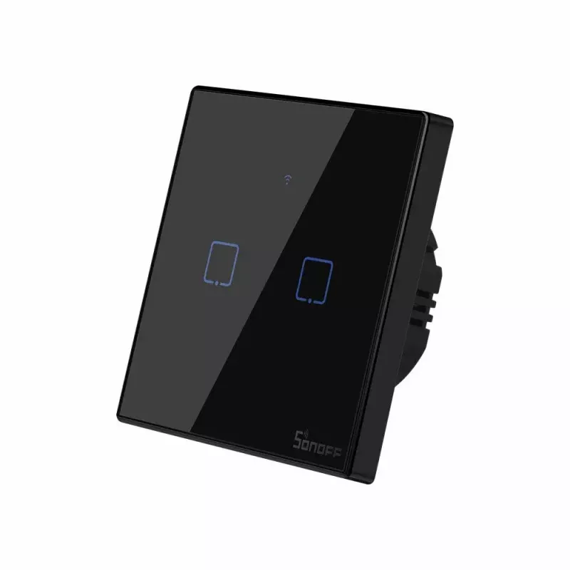 Dotykový vypínač Sonoff T3 EU TX WiFi RF 433 2-kanálový – nástenný smart vypínač, EU dotykový panel