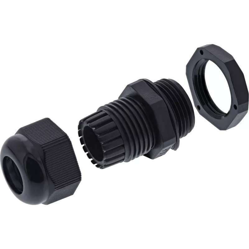 InLine 44010B káblová priechodka PG 7, IP68, 3,5-6 mm, nylon s neoprénovým tesnením, 10 ks, čierna