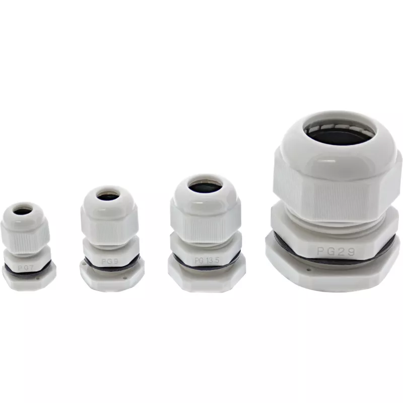 Káblová priechodka InLine 6–12 mm nylon IP68 sivá, balenie 10 ks, vonkajší priemer 12 mm