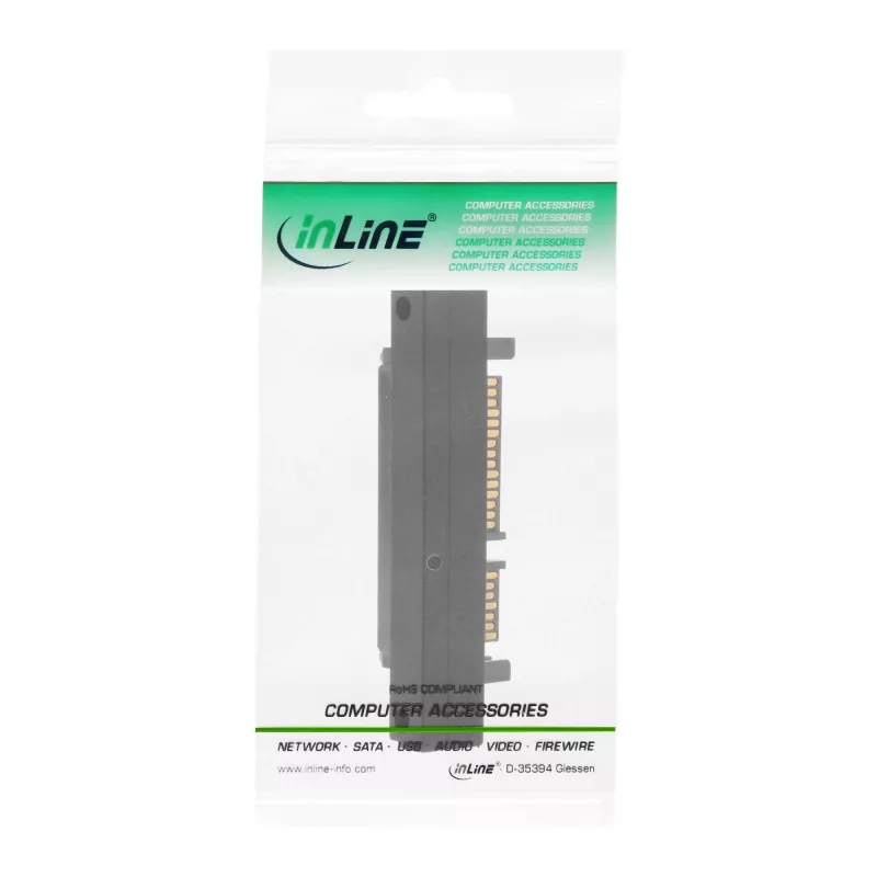 InLine SATA adaptér, M/W, 22-pólový (15+7) zahnutý nadol