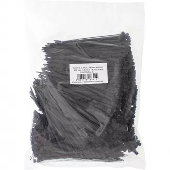 Káblová spona InLine 140 mm dĺžka 3,6 mm šírka nylon čierna, balenie 1000 ks