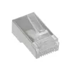 InLine konektor 8P8C RJ45 samec tienený pre okrúhly kábel, balenie 10 ks, strieborný