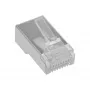 InLine konektor 8P8C RJ45 samec tienený pre okrúhly kábel, balenie 10 ks, strieborný