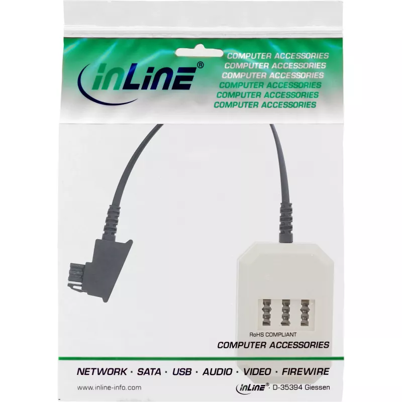 InLine TAE adaptér TAE-F nemecký samec / TAE NFN + RJ11 samica 0,2 m