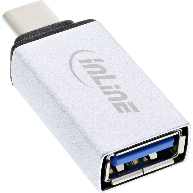 InLine USB 3.2 Gen.2 adaptér, USB-C konektor samec na USB-A konektor samica, strieborný
