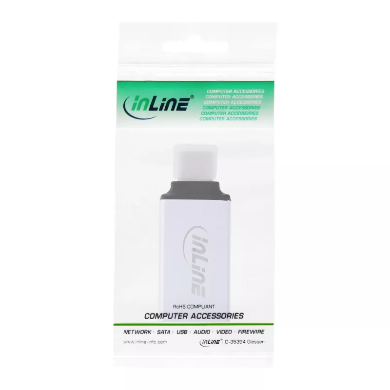 InLine USB 3.2 Gen.2 adaptér, USB-C konektor samec na USB-A konektor samica, strieborný