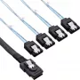 InLine SAS kábel, Mini SAS SFF8087 na 4x SATA, Crossover, OCF, 0,75 m