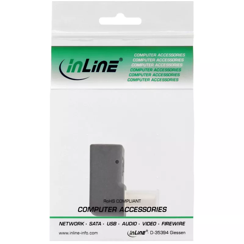 InLine DisplayPort adaptér, DisplayPort konektor samec / samica zahnutý nadol