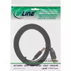 InLine USB 2.0 plochý kábel Type-A konektor samec / samica pozlátený čierny 5m