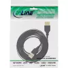 InLine USB 2.0 plochý kábel Type-A konektor samec / samica pozlátený čierny 0,5 m