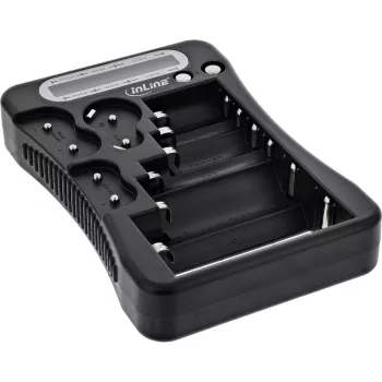 Tester batérií InLine 01285 s LCD displejom pre tužkové a gombíkové batérie