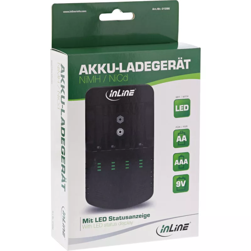 InLine nabíjačka NiMH/NiCd, AA AAA a 9V