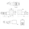 InLine adaptér patch kábla Cat.6A, RJ45 konektor samec / konektor samica, 90° zalomený doprava