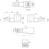 InLine adaptér patch kábla Cat.6A, RJ45 konektor samec / konektor samica, 90° zalomený nahor