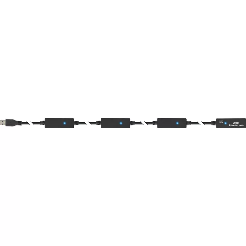 InLine USB3.2 Gen.1 aktívny opakovač kábel Type-A konektor samec / konektor samica, čierny, 20 m