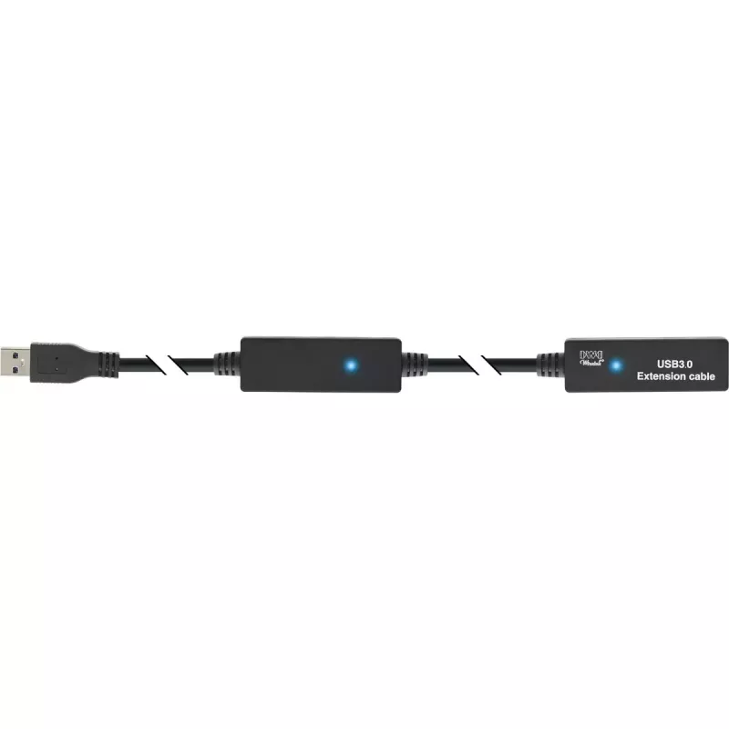 InLine USB3.2 Gen.1 aktívny opakovač kábel Type-A konektor samec / konektor samica, čierny, 15 m