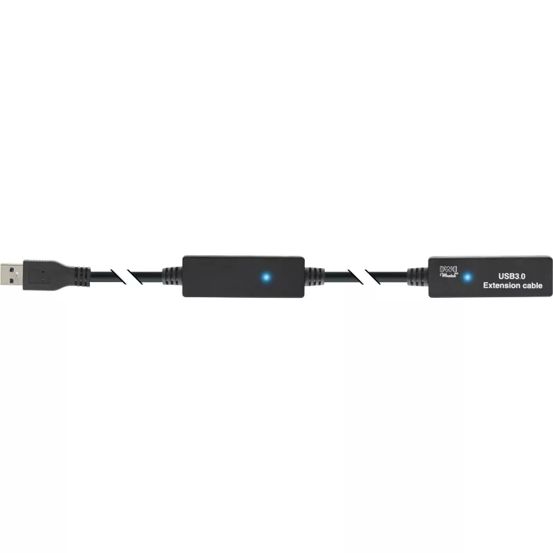 InLine USB3.2 Gen.1 aktívny opakovač kábel Type-A konektor samec / konektor samica, čierny, 10 m