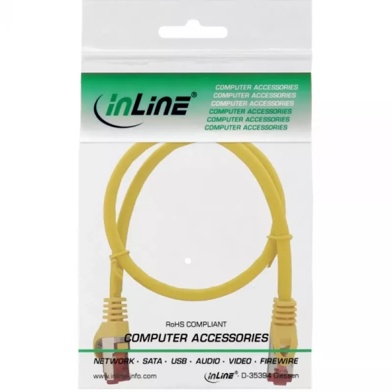 InLine patch kábel S/FTP PiMF Cat.6 250MHz medený bezhalogénový žltý 0,25 m
