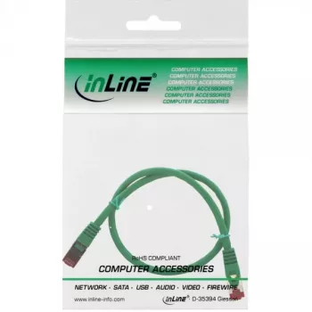 InLine patch kábel S/FTP PiMF Cat.6 250MHz medený bezhalogénový zelený 0,3 m