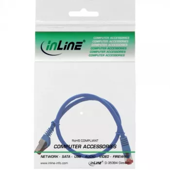 InLine patch kábel S/FTP PiMF Cat.6 250MHz medený bezhalogénový modrý 0,5 m