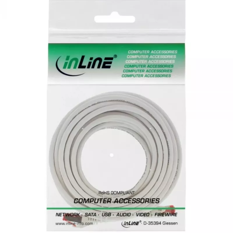 InLine patch kábel S/FTP PiMF Cat.6 250MHz medený bezhalogénový biely 7,5 m