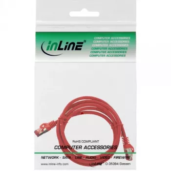 InLine Patch kábel S/FTP PiMF Cat.6 250MHz medený bezhalogénový červený 2m