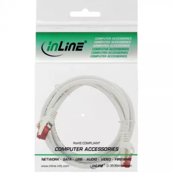 InLine Patch kábel S/FTP PiMF Cat.6 250MHz medený bezhalogénový biely 3m