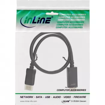 DisplayPort na HDMI konvertorový kábel InLine 17181I 4K/60Hz čierny 1m