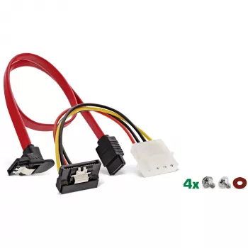 InLine HDD/SSD montážny rámik SET s SATA a napájacím káblom, zahnutý, vrátane skrutiek