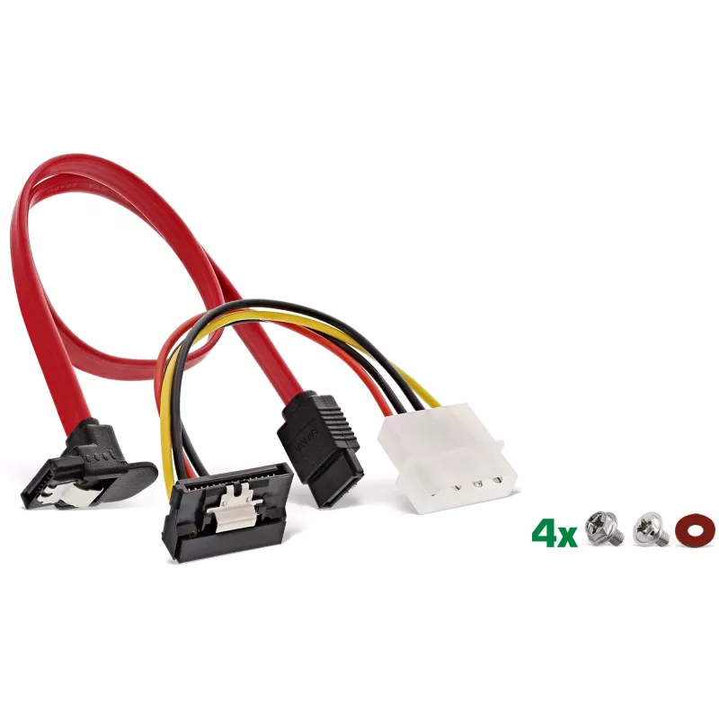 InLine HDD/SSD montážny rámik SET s SATA a napájacím káblom, zahnutý, vrátane skrutiek