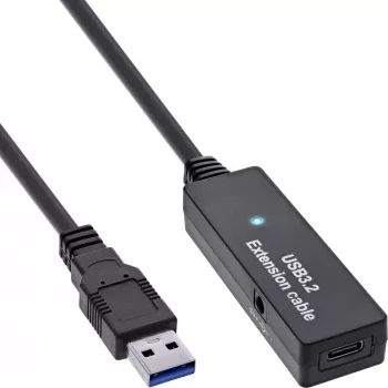 InLine USB 3.2 Gen.1 aktívne predlžovacie, USB-A konektor samec na USB-C konektor samica, 5m