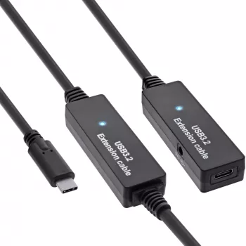 InLine USB 3.2 Gen.1 aktívny predlžovací kábel, USB-C konektor samec na USB-C konektor samica, 10 m