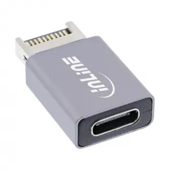 InLine USB 3.2 adaptér, interný USB-E front panel konektor samec na USB-C konektor samica