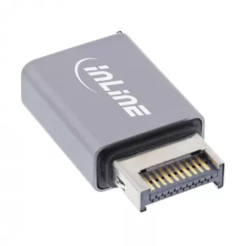 InLine USB 3.2 adaptér, interný USB-E front panel konektor samec na USB-C konektor samica