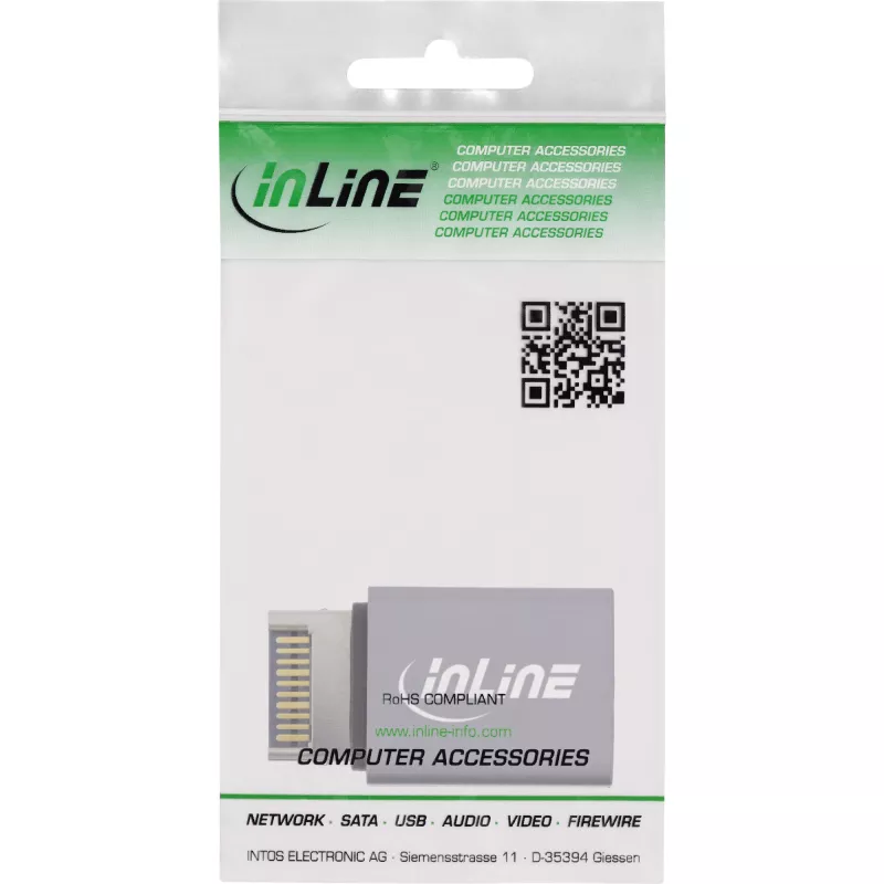 InLine USB 3.2 adaptér, interný USB-E front panel konektor samec na USB-C konektor samica