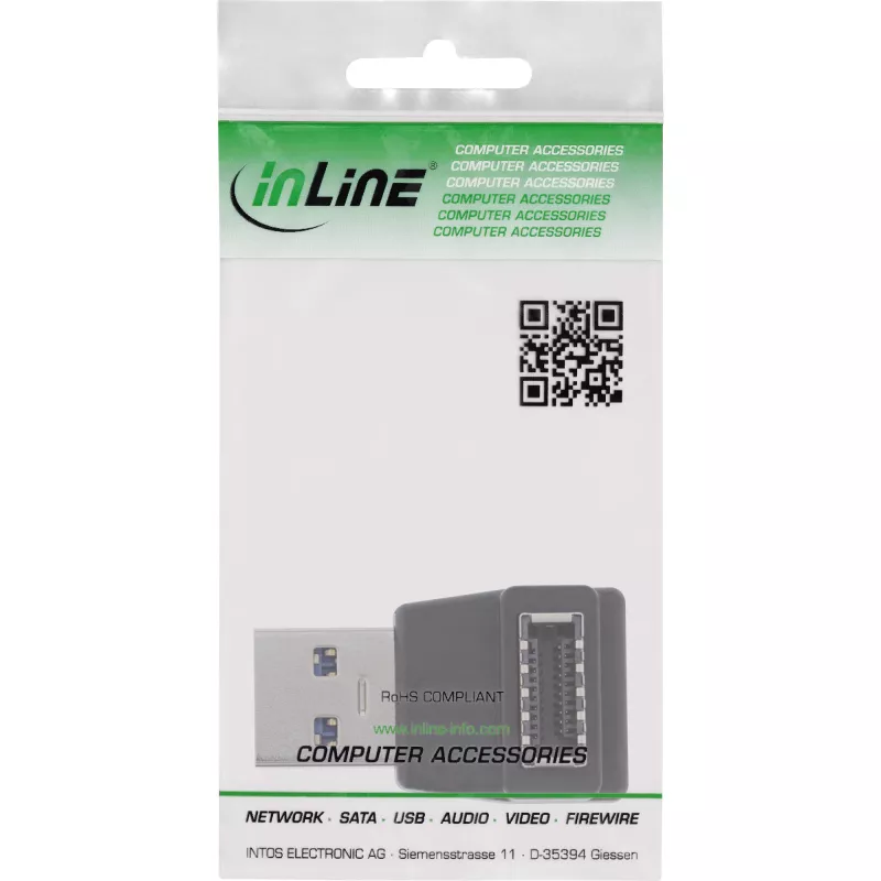 InLine USB 3.2 adaptér, USB-A konektor samec na interný USB-E front panel konektor samica
