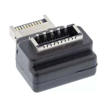 InLine USB 3.2 adaptér interný, front panel USB-E konektor samec na USB-E konektor samica 90°