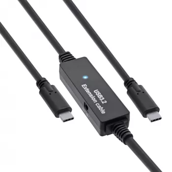 InLine USB 3.2 Gen.1 aktívny kábel, USB-C konektor samec na USB-C konektor samec, 5m