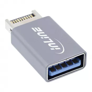 InLine USB 3.2 adaptér, interný USB-E front panel konektor samec na USB-A konektor samica