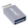 InLine USB 3.2 adaptér, interný USB-E front panel konektor samec na USB-A konektor samica