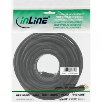 SAT kábel Premium InLine 69315P 15m 2-násobne tienený 2x F konektor samec čierny