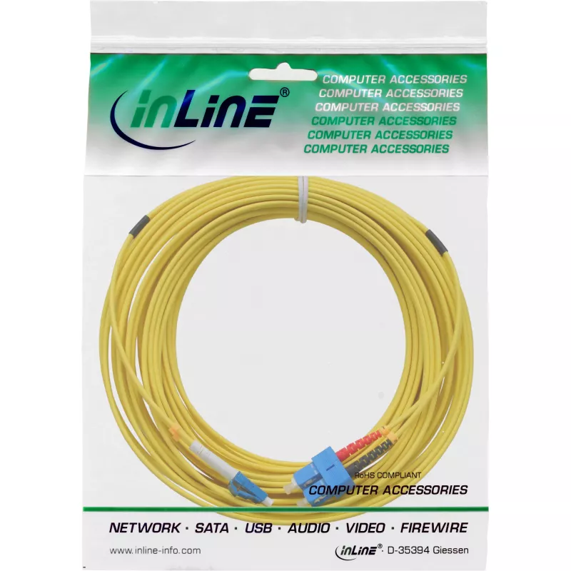 InLine optický duplexný kábel, LC/SC, 9/125µm, OS2, 5m