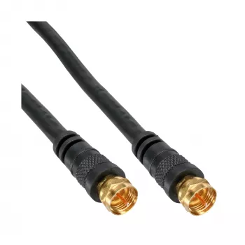 InLine SAT kábel Premium 2-násobne tienený 2x F konektor samec >85 dB čierny 5 m