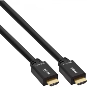 InLine , aktívny High Speed HDMI kábel s Ethernet, M/M, čierny, pozlátené kontakty, 30 m