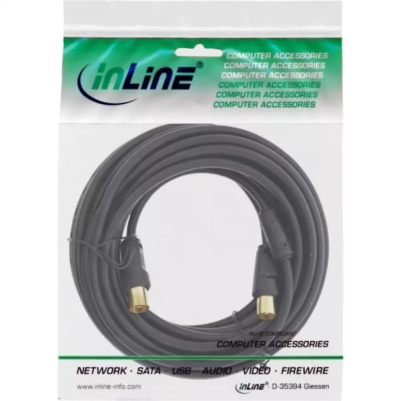 InLine anténny kábel 2-násobne tienený >85 dB čierny 20 m